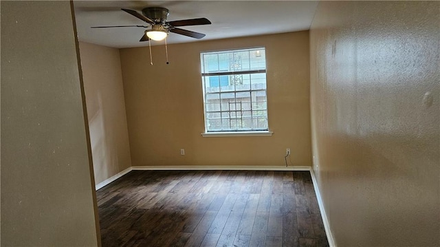 1114 N Dorgenois St, New Orleans, LA 70119 - empty room with ceiling fan, baseboards, and wood finished floors