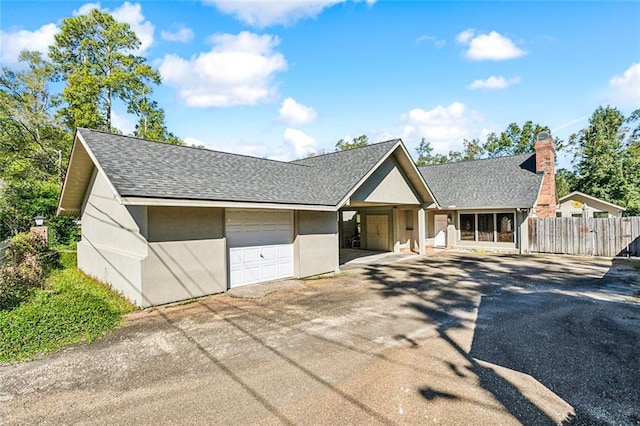 view of front of home featuring a garage