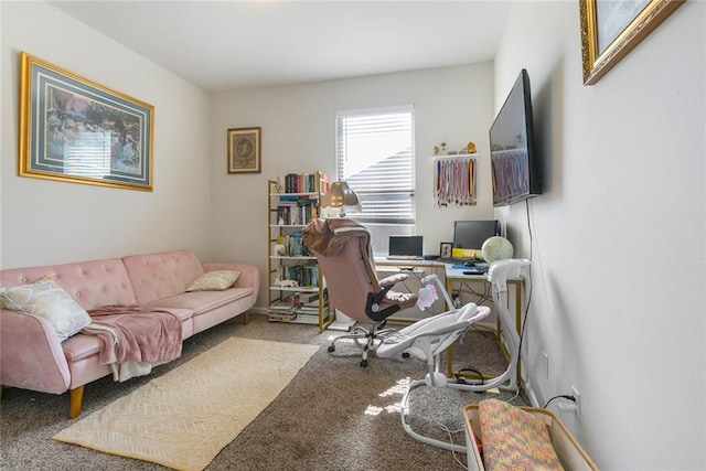 view of carpeted office