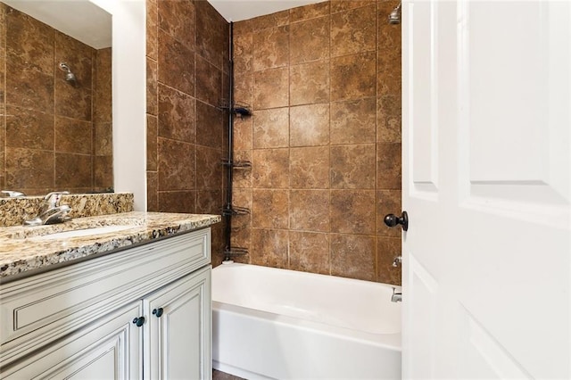 full bath with vanity and shower / bath combination