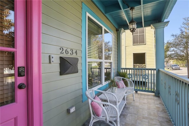 balcony with covered porch