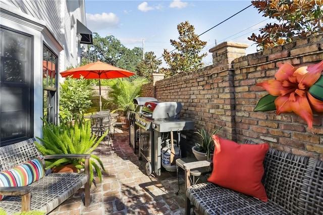 view of patio / terrace featuring grilling area