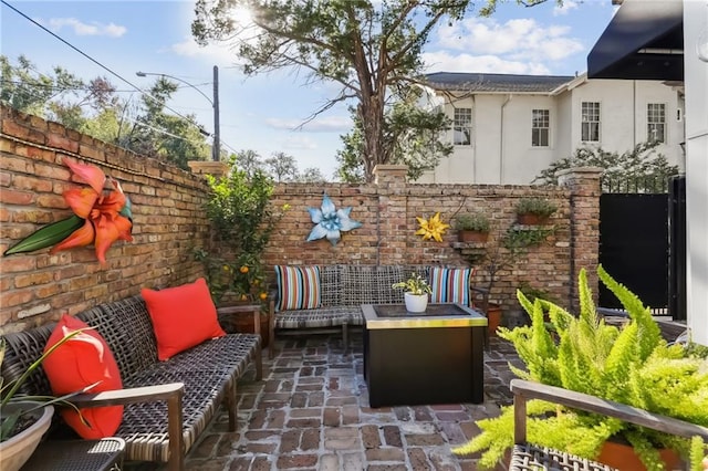 view of patio featuring outdoor lounge area