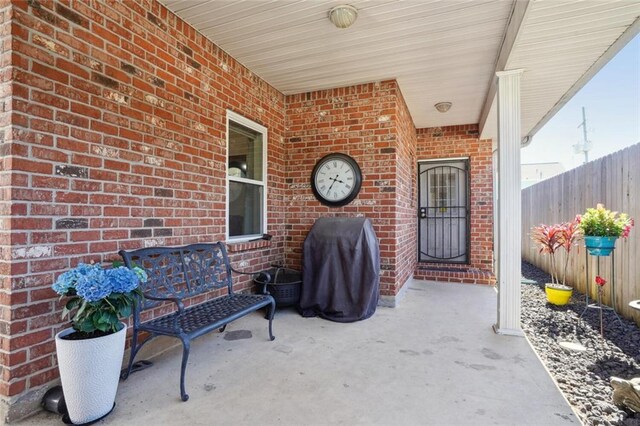 view of patio featuring grilling area