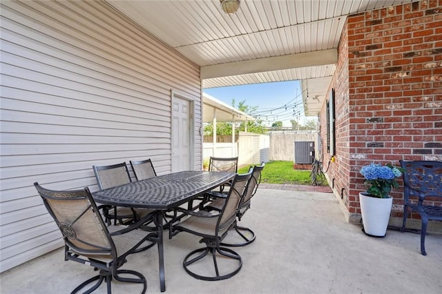 view of patio with central AC unit