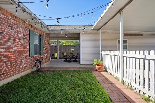 view of yard with a patio