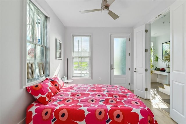 bedroom with ceiling fan