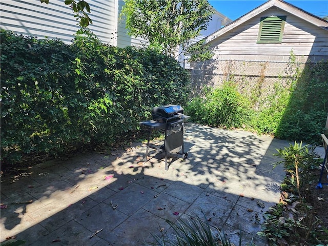 view of patio with grilling area