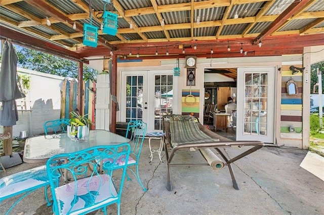 view of patio featuring french doors