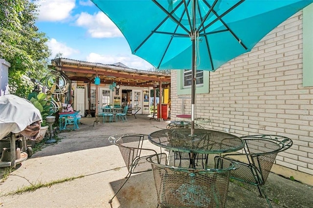 view of patio with a pergola