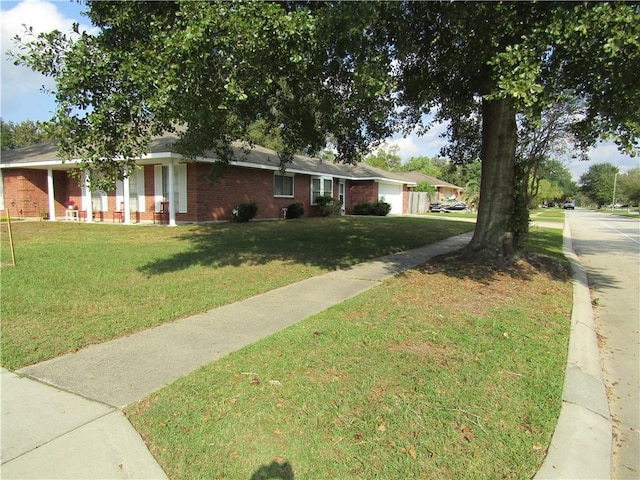 exterior space with a front lawn