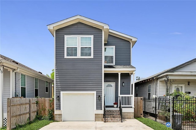 view of front facade featuring a garage