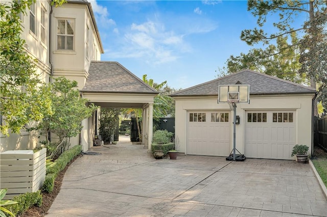 view of garage