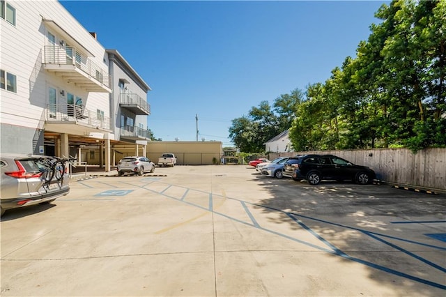 view of uncovered parking lot