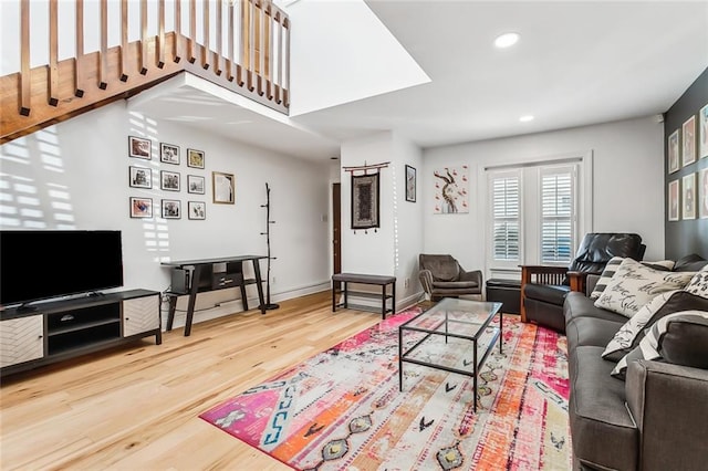 living room featuring hardwood / wood-style floors