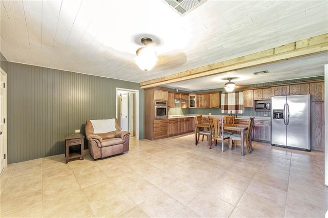 208 R J Dr, Chauvin, LA 70344 - dining space featuring visible vents and light tile patterned floors