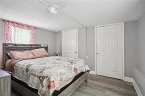 bedroom featuring wood-type flooring