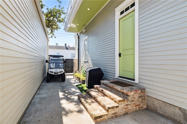 view of patio / terrace featuring a grill