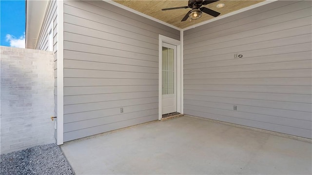 view of patio with ceiling fan