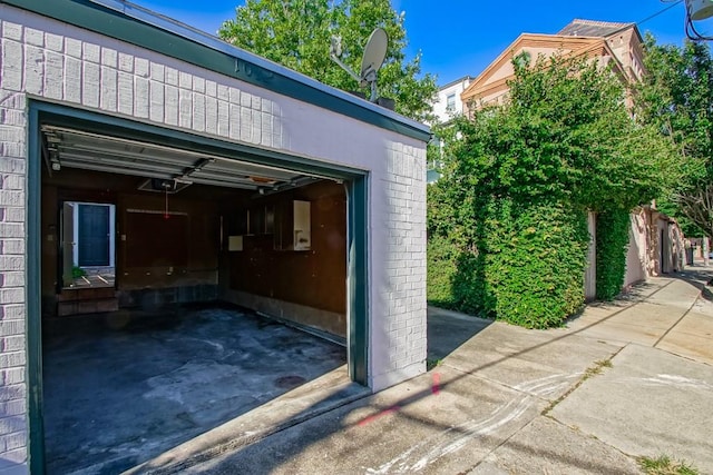 view of garage