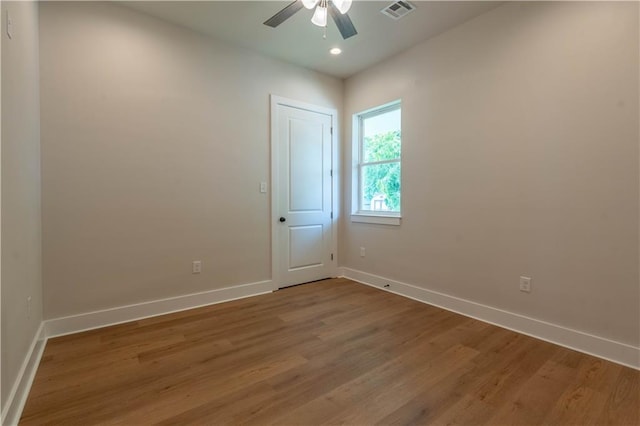 5144 Richland Ave, Marrero, LA 70072 - unfurnished room with a ceiling fan, baseboards, wood finished floors, and recessed lighting