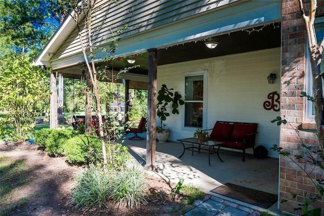 view of patio with an outdoor living space