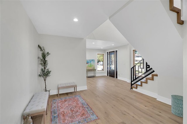 entrance foyer featuring light hardwood / wood-style floors