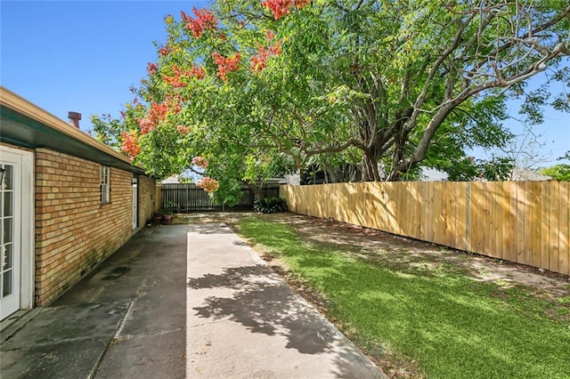 view of yard with a patio area