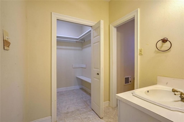 bathroom featuring vanity and tile patterned floors