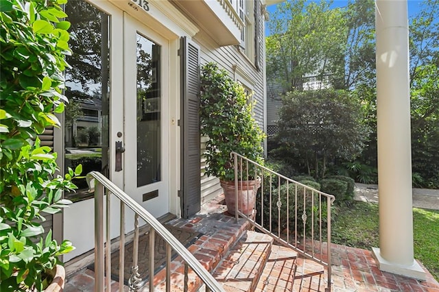 balcony with a patio area