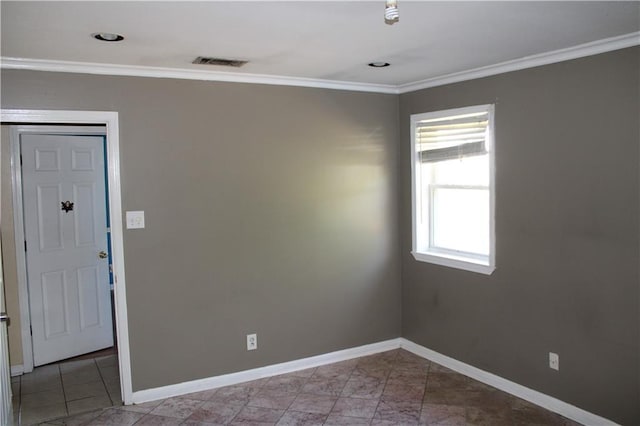 empty room with ornamental molding