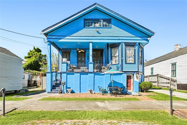 view of front of home with covered porch