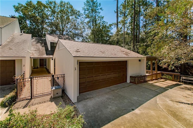 view of garage