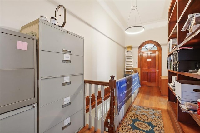 interior space with hardwood / wood-style floors