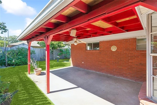 view of patio / terrace with ceiling fan