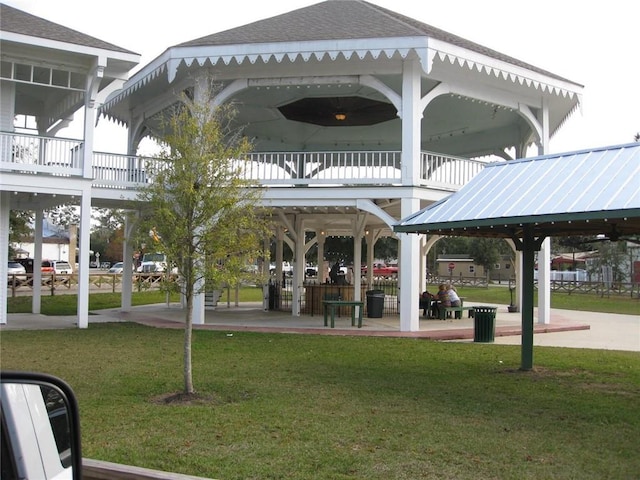 view of home's community featuring a gazebo and a yard