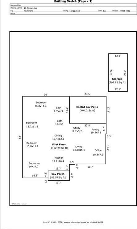 20 Silman Ave, Hammond, LA 70403 - floor plan / room layout
