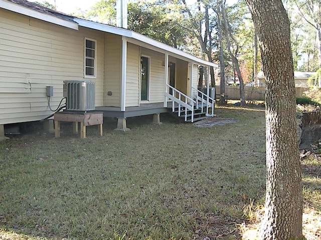 exterior space with central air condition unit