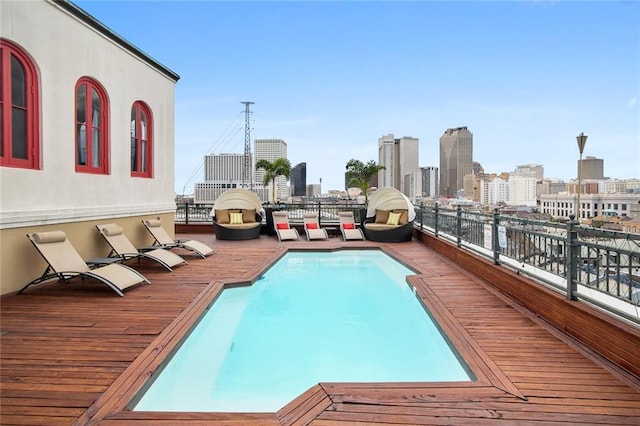 620 Decatur St Unit Phb3, New Orleans, LA 70130 - view of pool featuring a view of city and a fenced in pool
