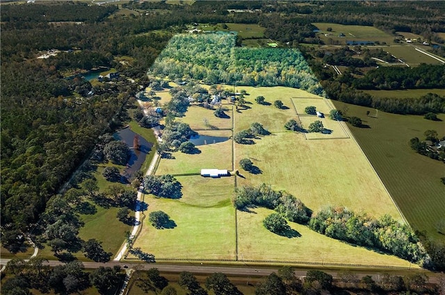 bird's eye view with a rural view