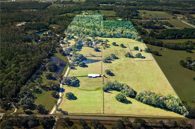 drone / aerial view with a rural view