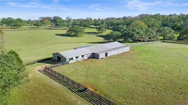 drone / aerial view with a rural view