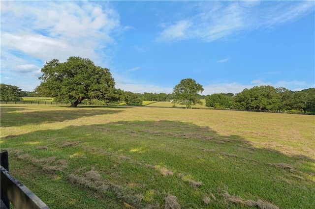 view of yard with a rural view