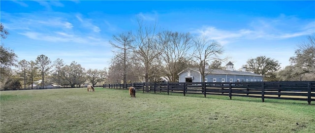 view of yard featuring a rural view