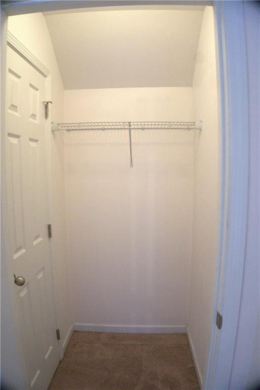 spacious closet featuring vaulted ceiling