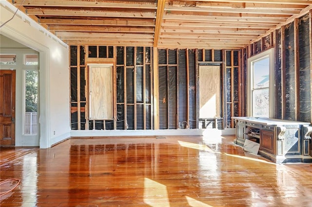 miscellaneous room featuring hardwood / wood-style flooring