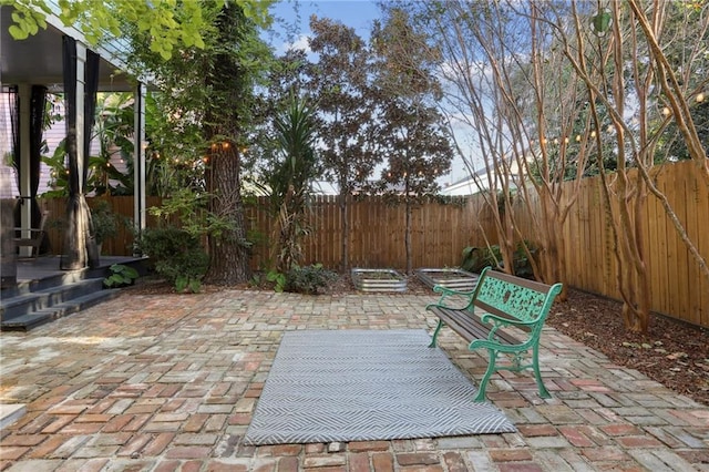 view of patio / terrace featuring a fenced backyard