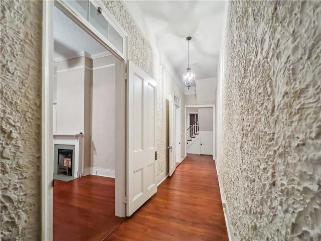 hall featuring dark hardwood / wood-style flooring