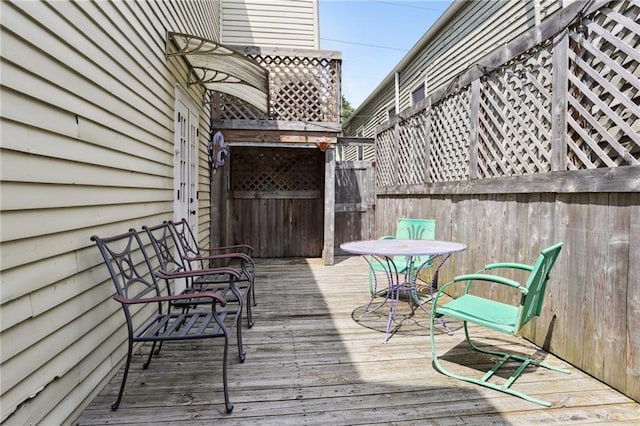 view of wooden deck