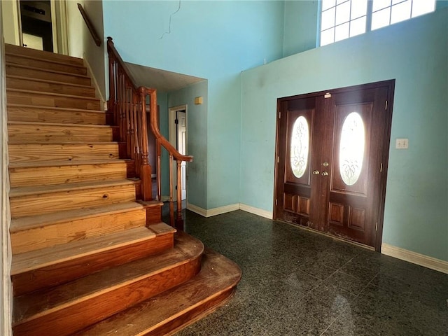 entrance foyer with a high ceiling